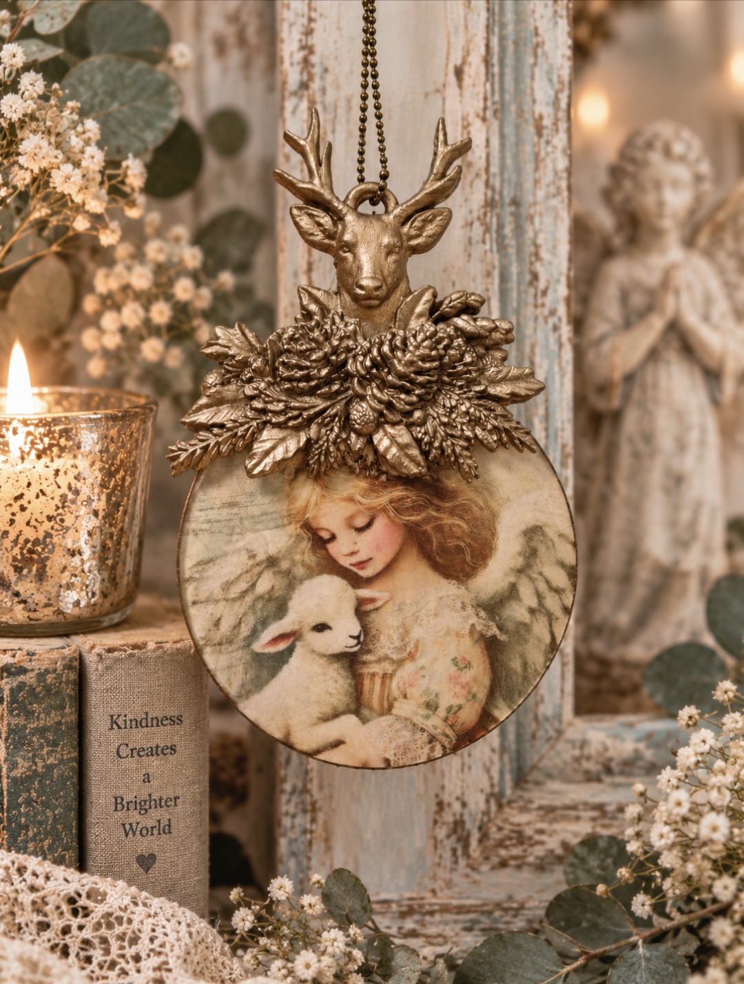 Handmade Angel & Lamb Hanging Decoration
