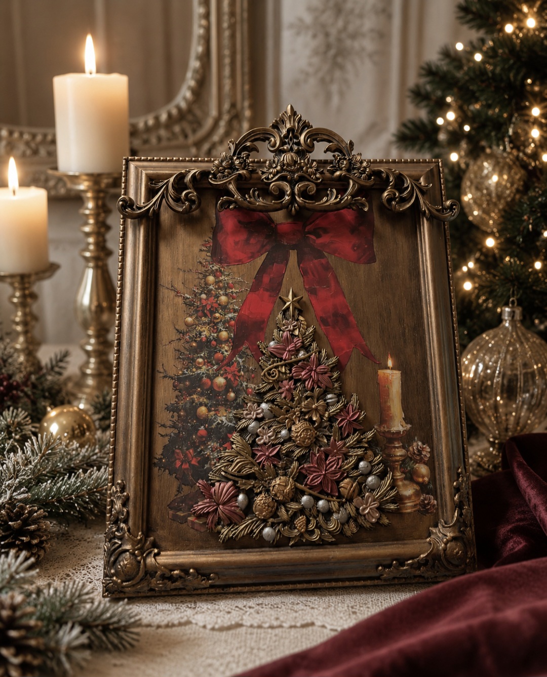 Handcrafted Festive Framed Picture 