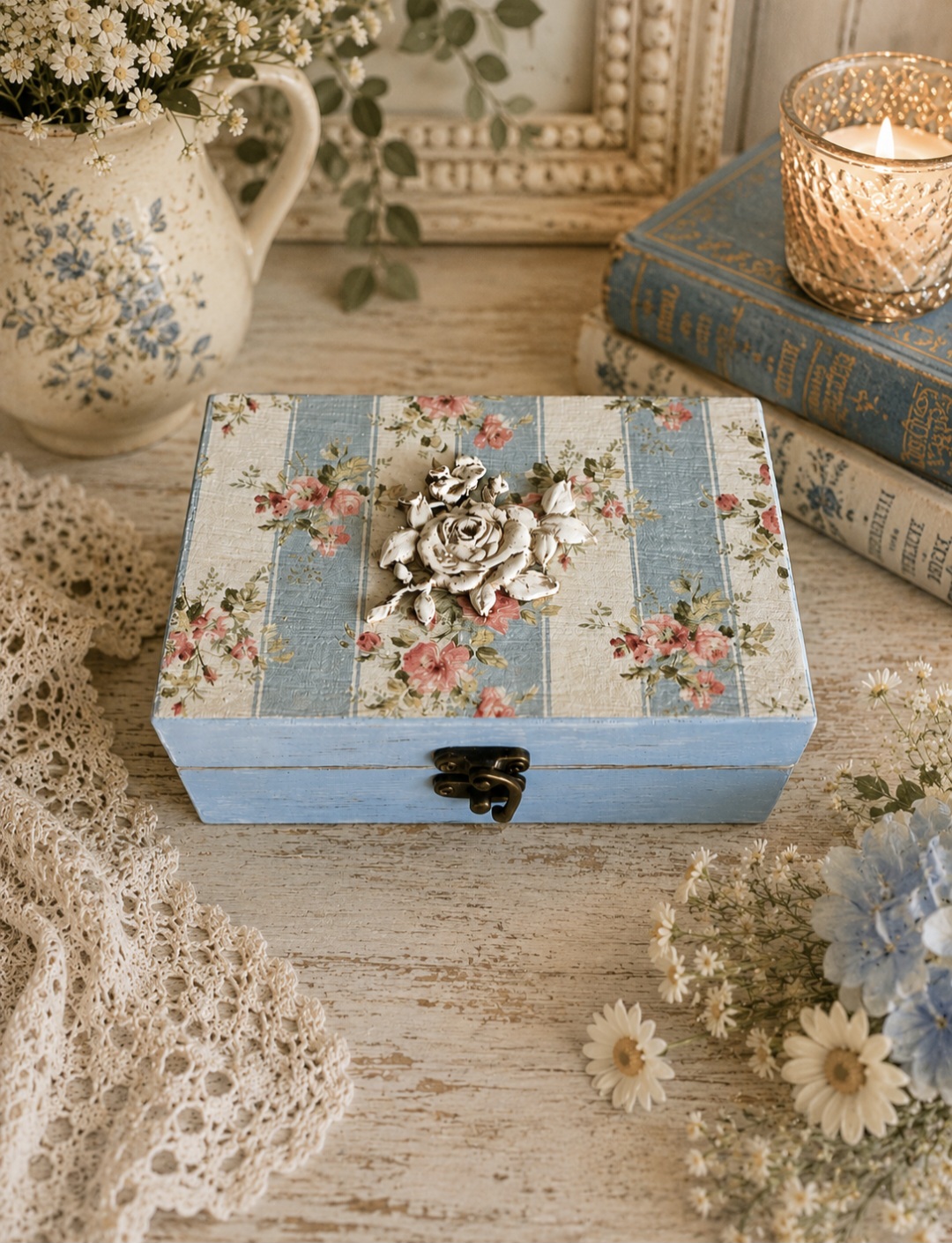 Shabby Chic Wooden Box  (photo 1 of 4)
