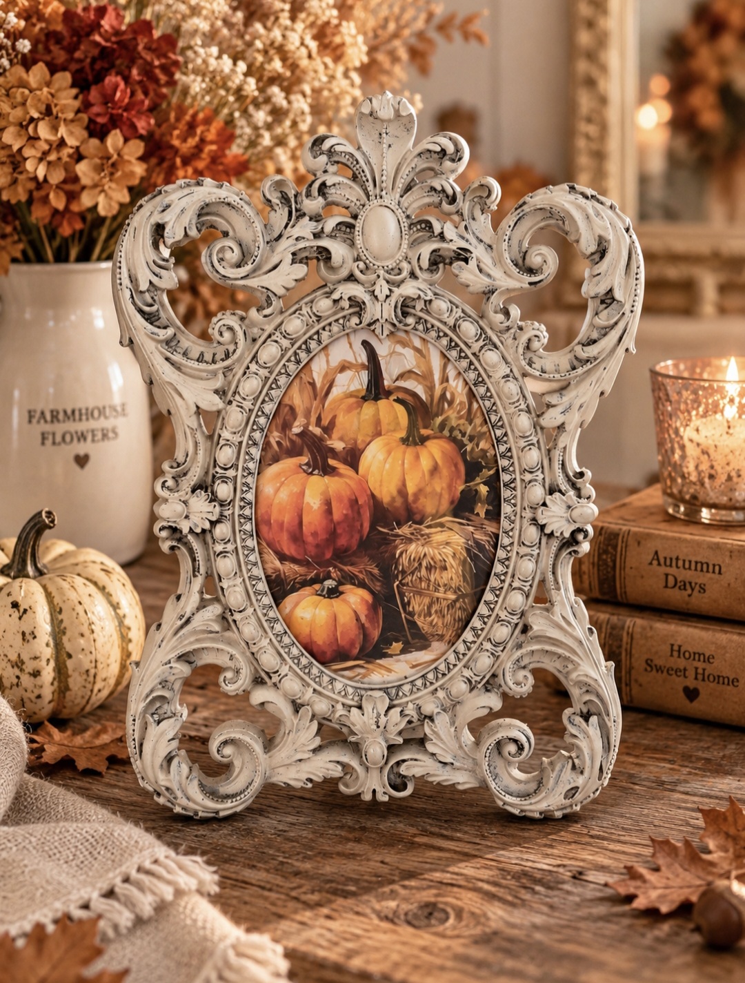 Ornate Vintage Style Pumpkin Picture Frame (photo 1 of 3)