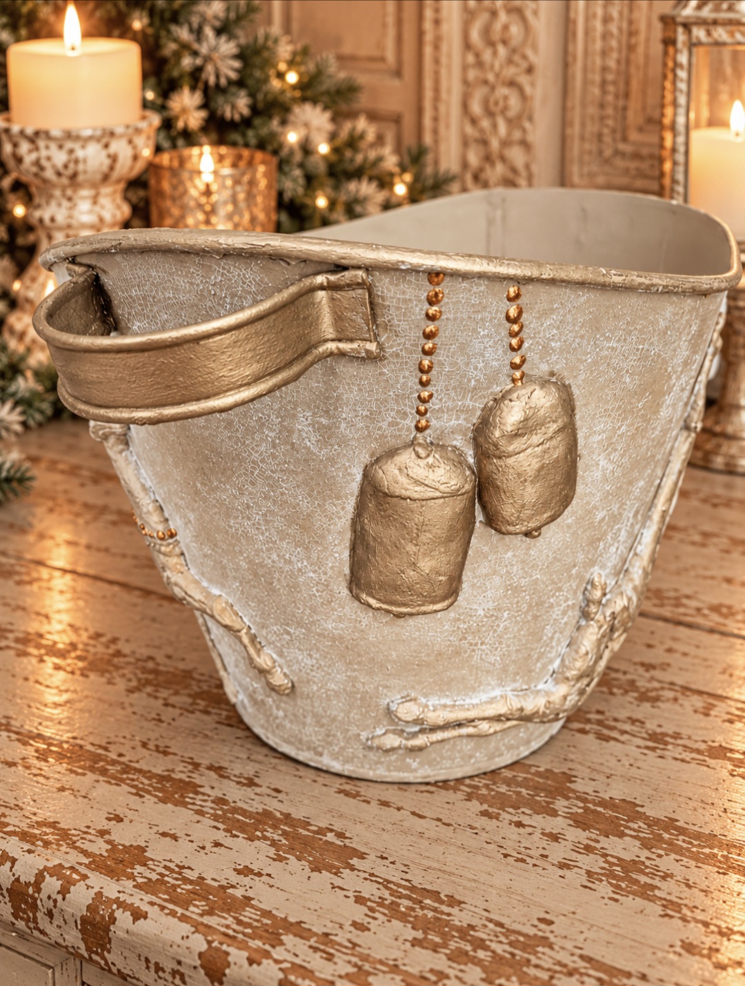 Vintage Style Santa & Reindeer Indoor Planter  (photo 7 of 9)