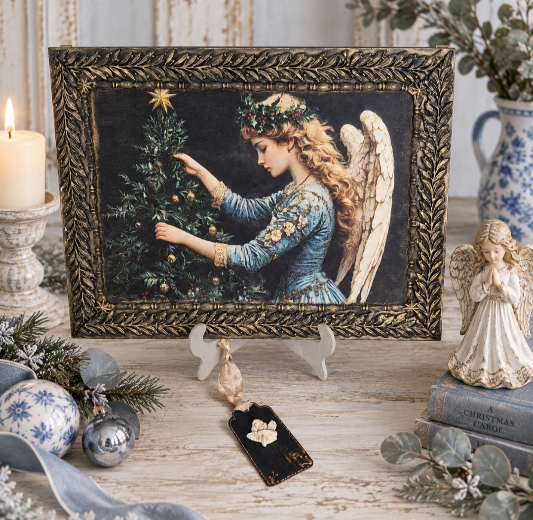 Handmade Christmas Angel Wall Art (photo 1 of 6)