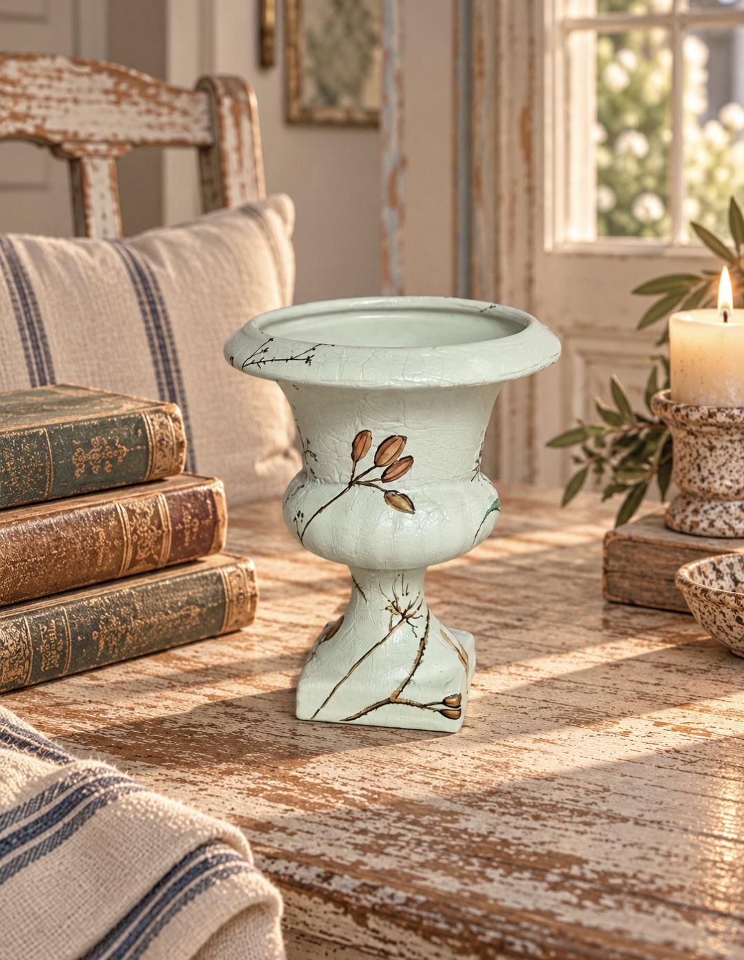 Small Hand-finished Botanical Urn (photo 2 of 3)