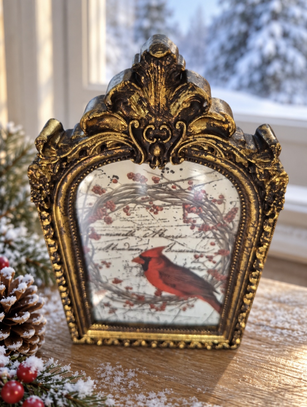 Cardinal Bird Ornate Resin Frame  (photo 2 of 5)