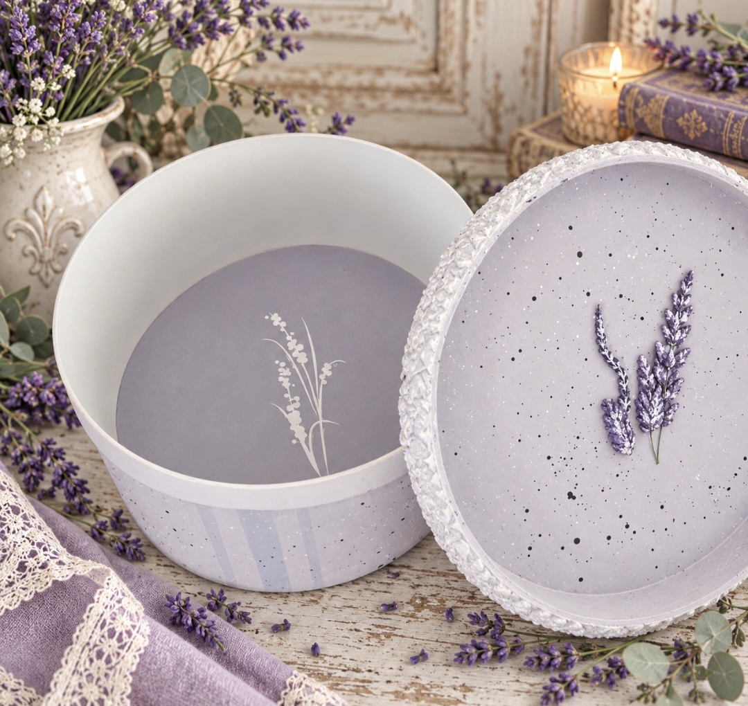 Lavender Round Storage Box  (photo 2 of 3)