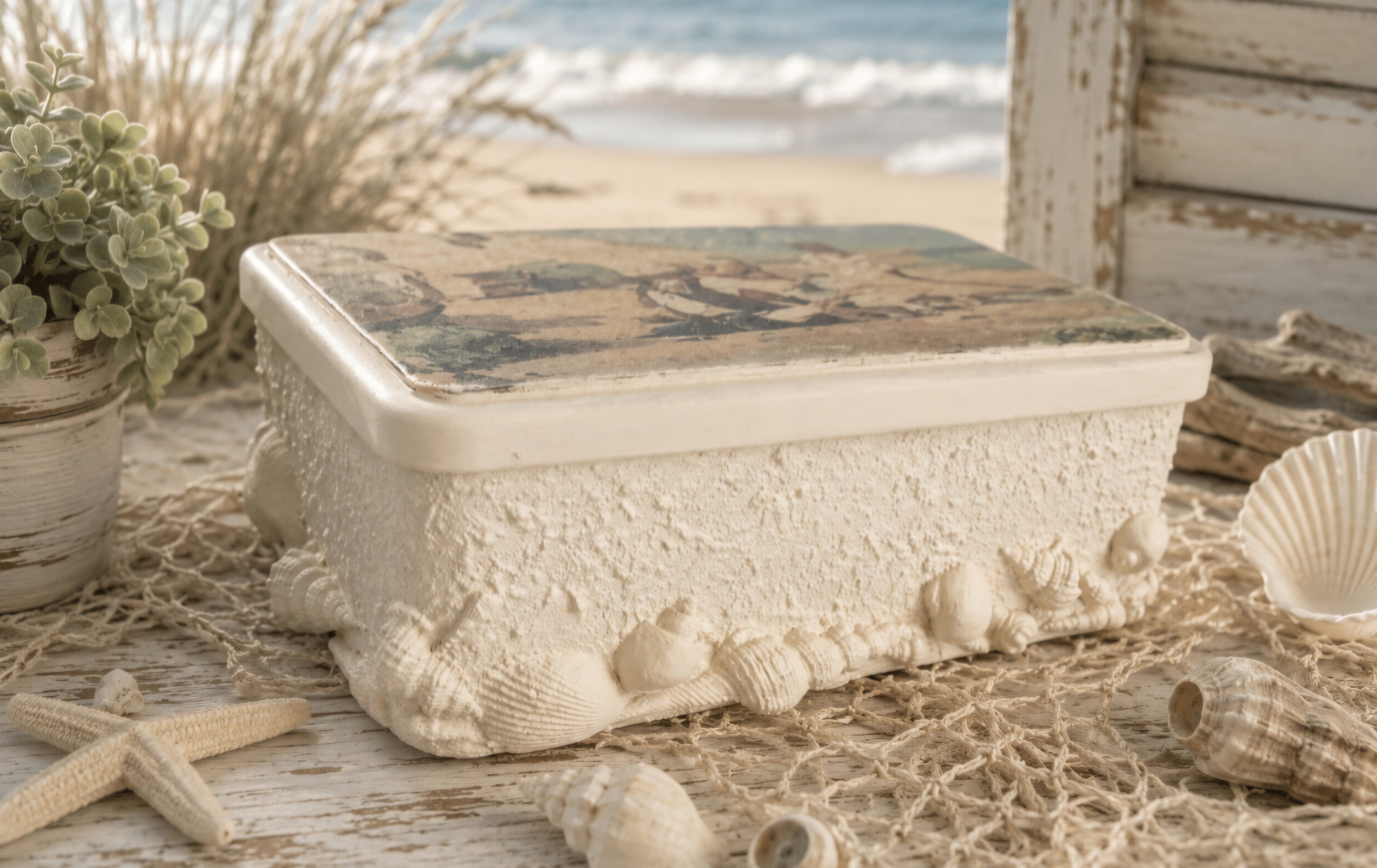 Handcrafted Coastal Vintage Tin  (photo 3 of 4)