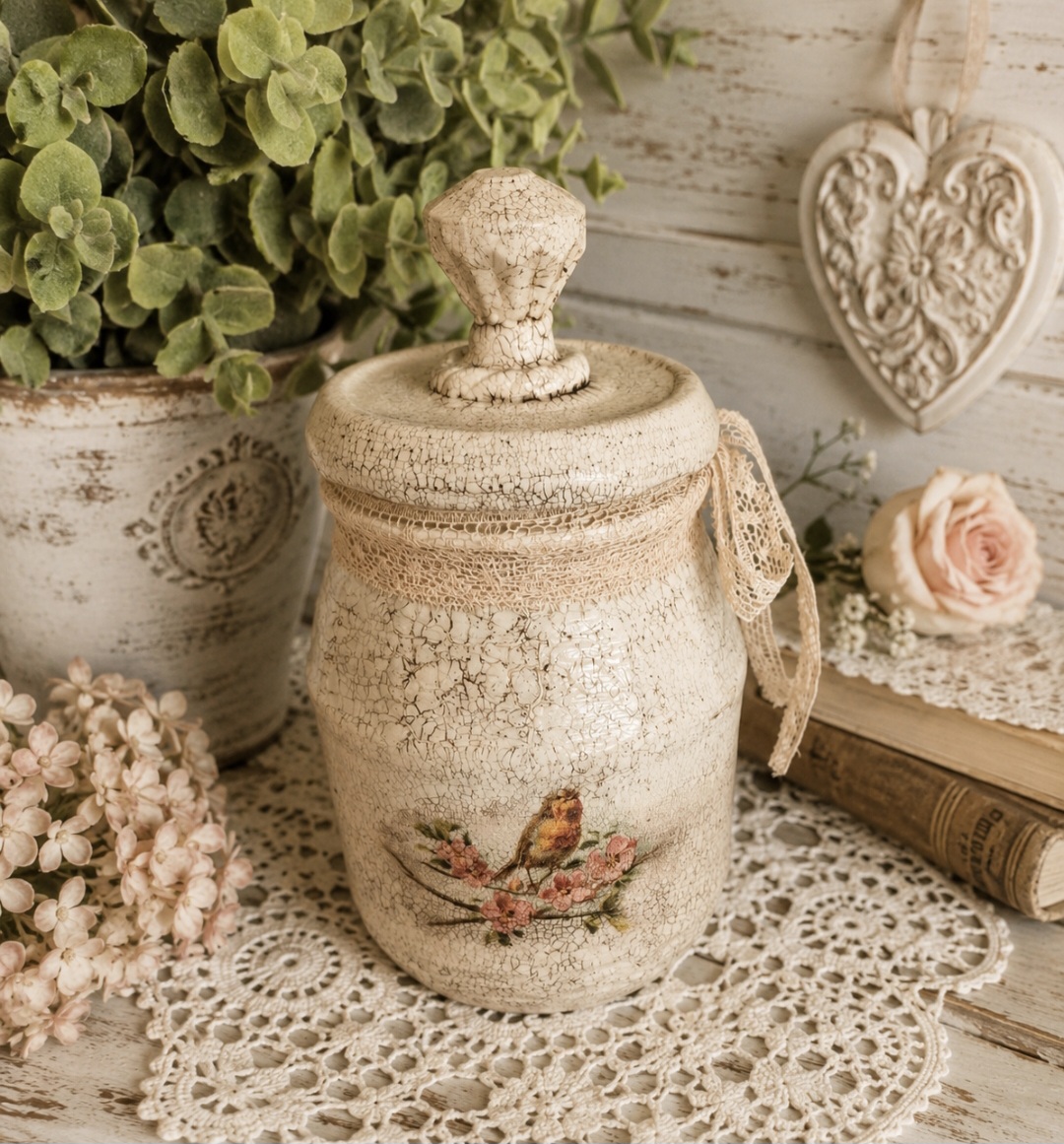 Burden With Blossom Glass Storage Jar (photo 3 of 3)