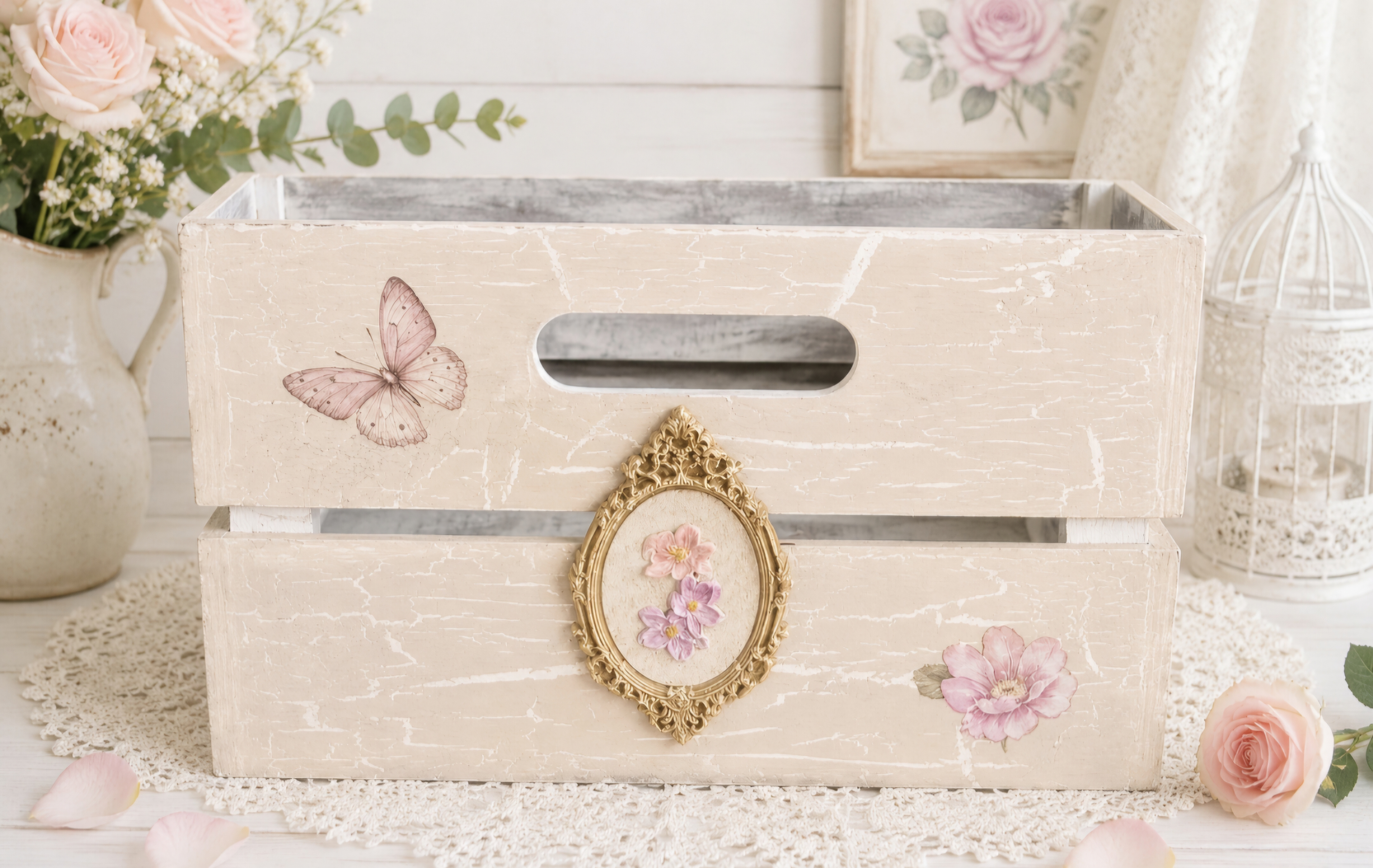 Handcrafted Shabby Chic Wooden Crate (photo 6 of 6)
