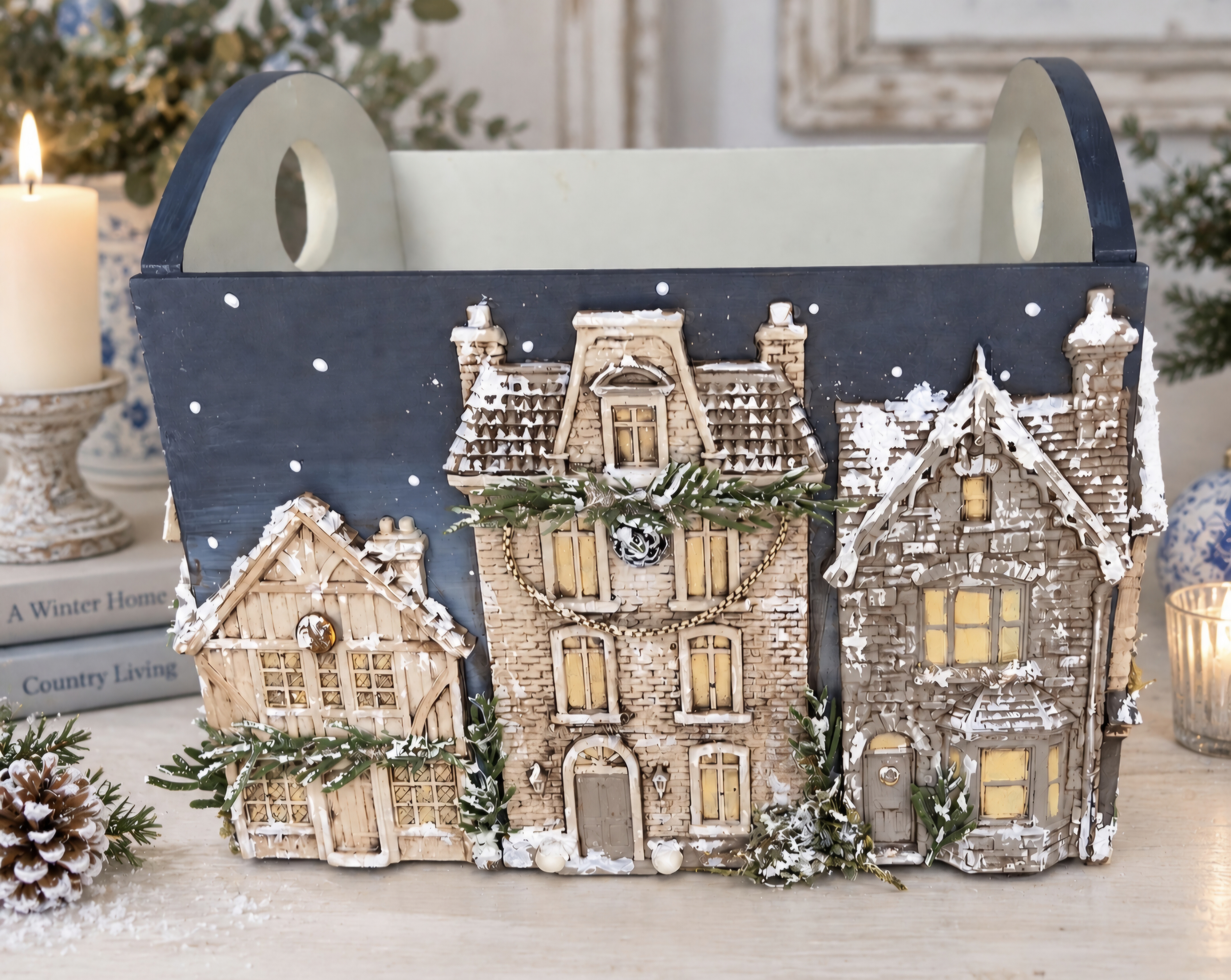 Handcrafted Snowy Christmas Caddy (photo 1 of 6)