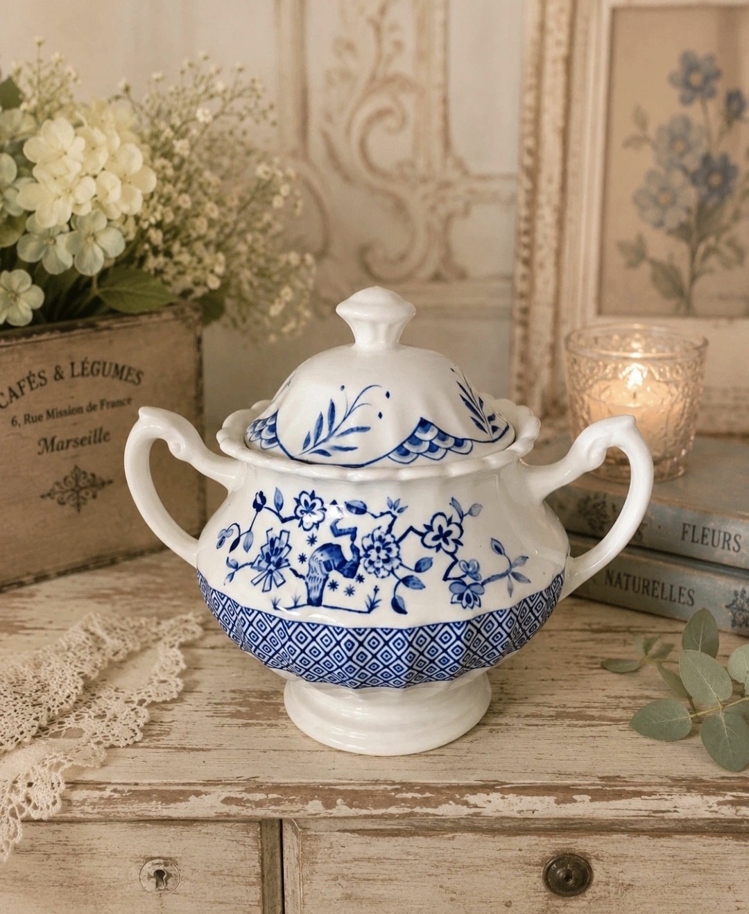 Vintage Ironstone Lidded Pot (photo 1 of 5)