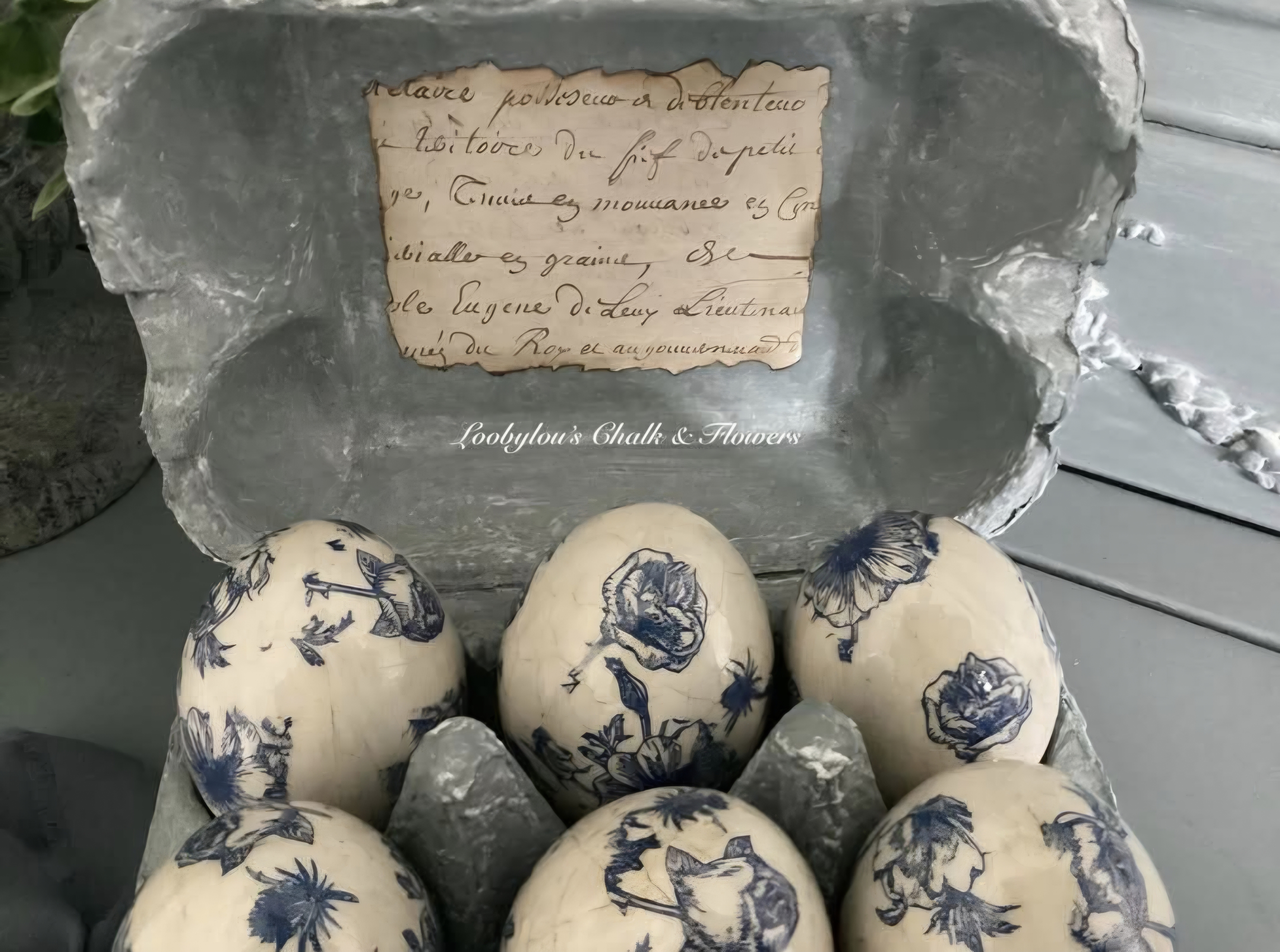 French Rustic Charm Faux Eggs & Carton  (photo 4 of 6)
