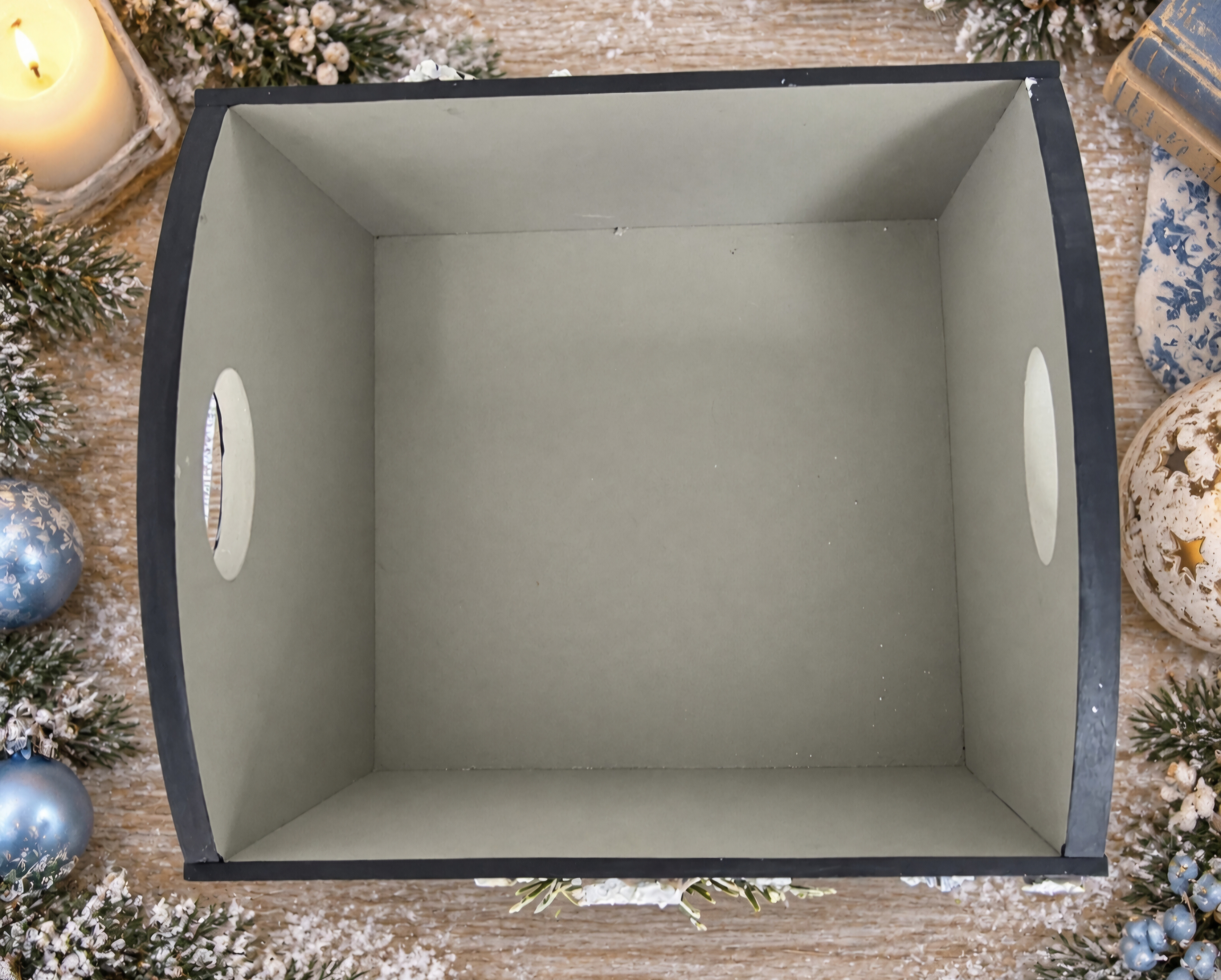Handcrafted Snowy Christmas Caddy (photo 6 of 6)