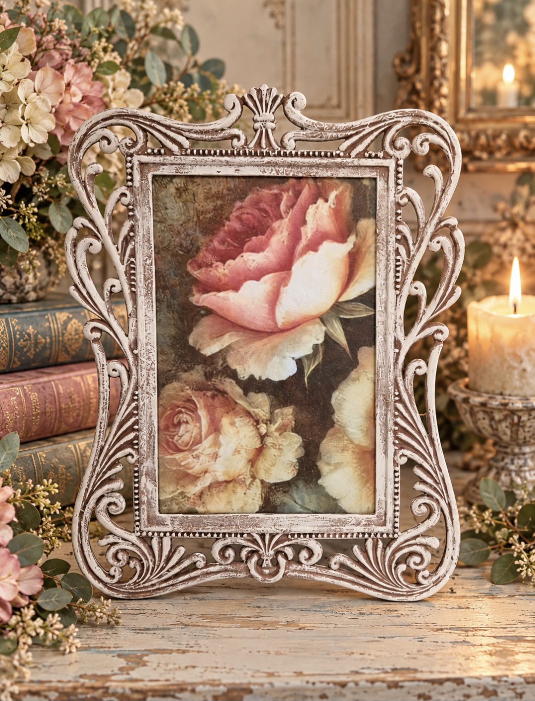 Vintage Rose Ornate Metal Photo Frame  (photo 1 of 4)