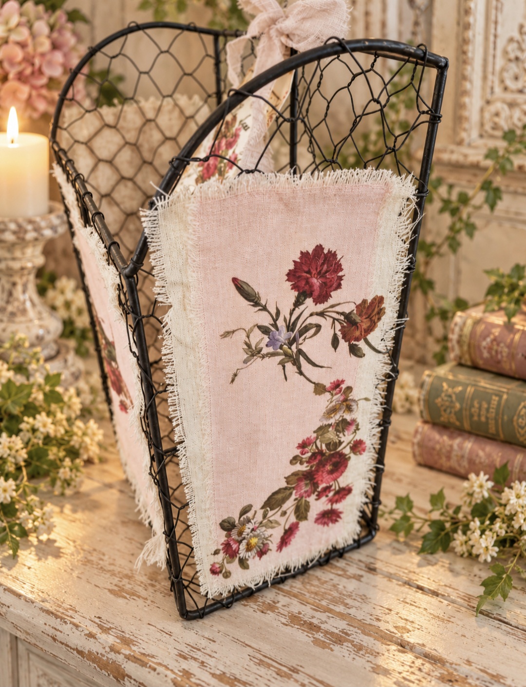 Shabby Chic Wire Storage Basket  (photo 4 of 9)