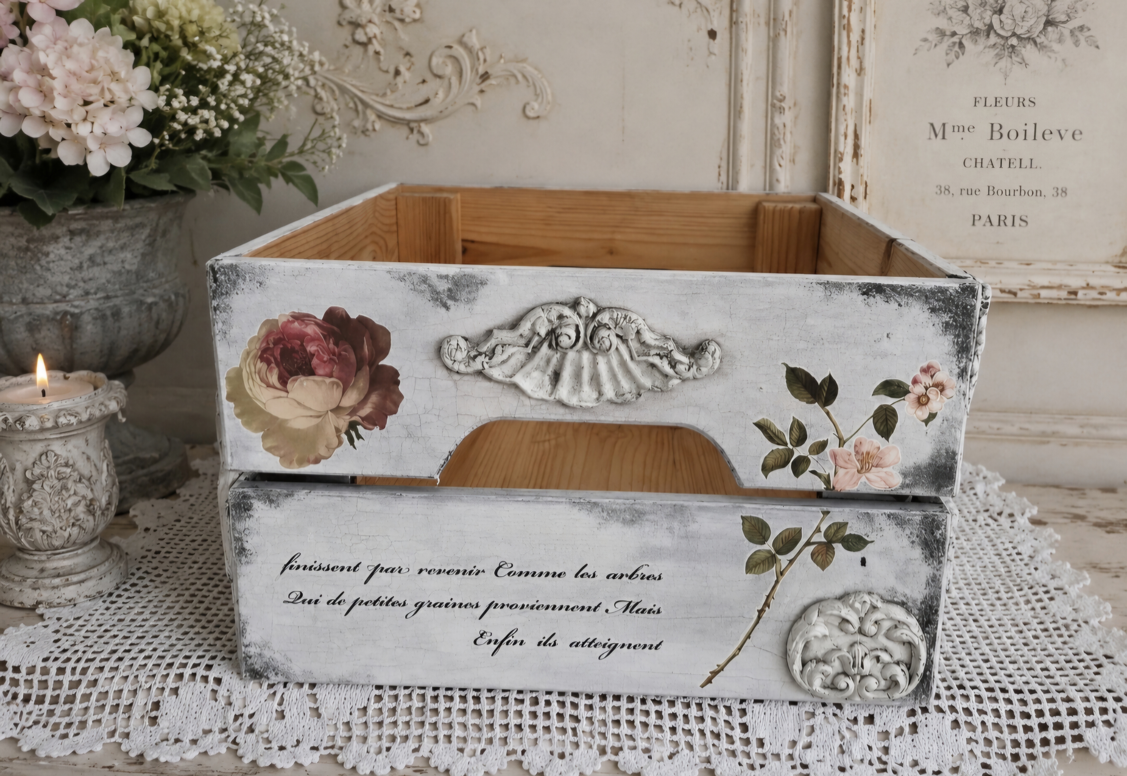 Handmade French Vintage Rose Crate (photo 2 of 5)