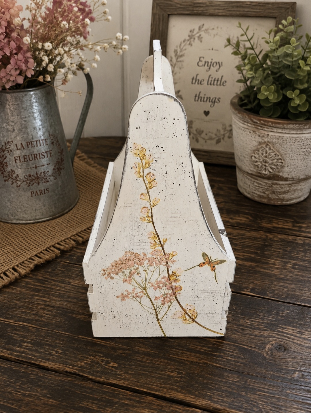Floral Wooden Storage Caddy (photo 2 of 7)