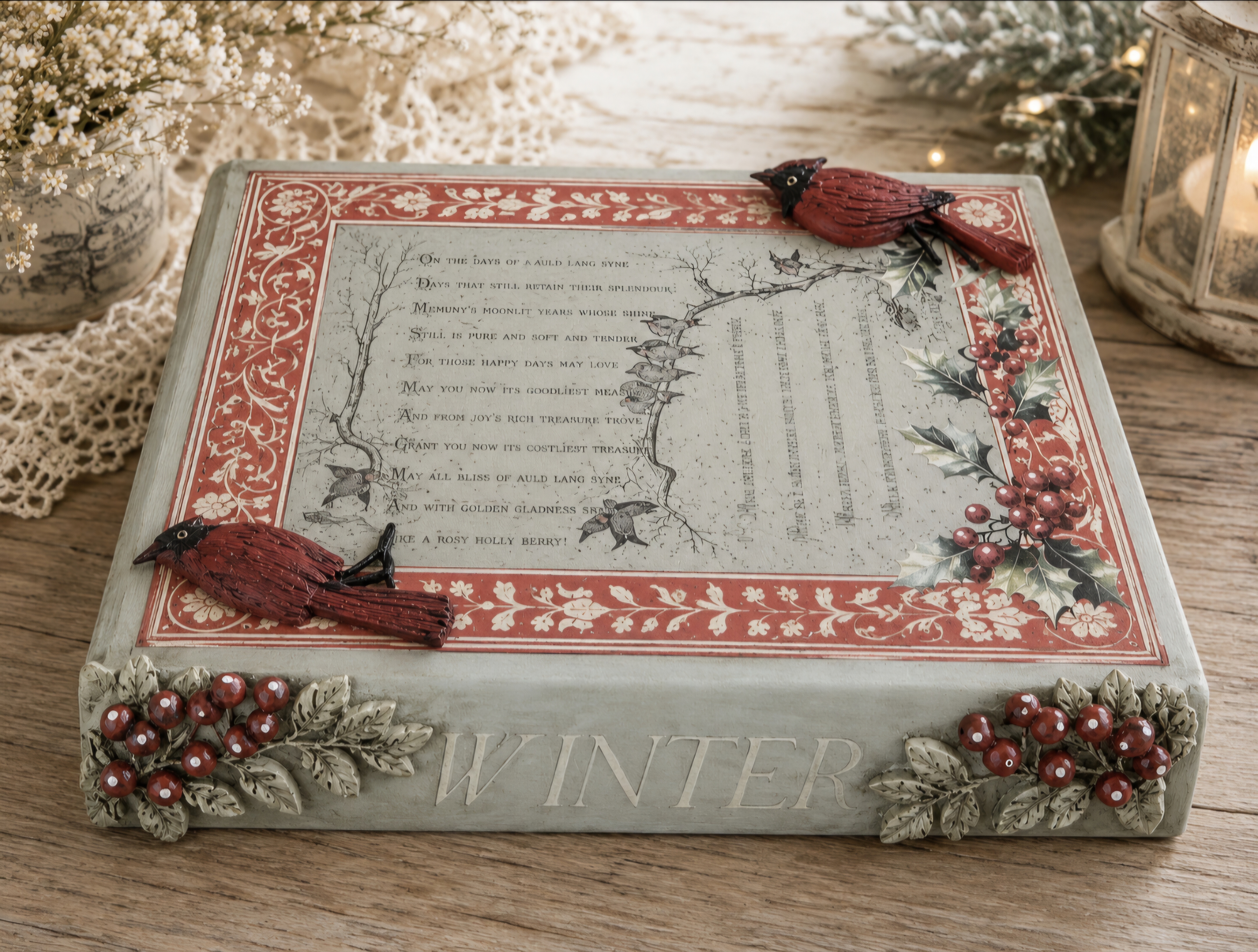 Christmas Cardinals Book Decoration  (photo 2 of 2)