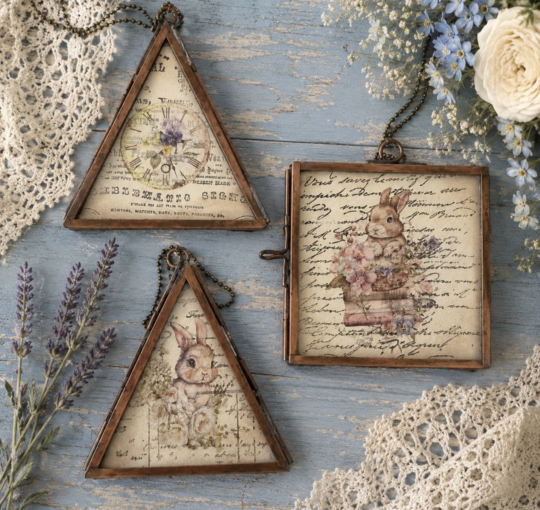 A Trio Of Tiny Vintage Bronze Frames (photo 1 of 2)