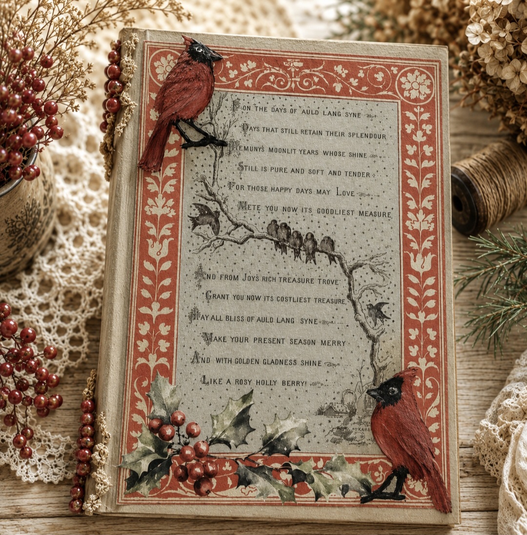 Christmas Cardinals Book Decoration  (photo 1 of 2)