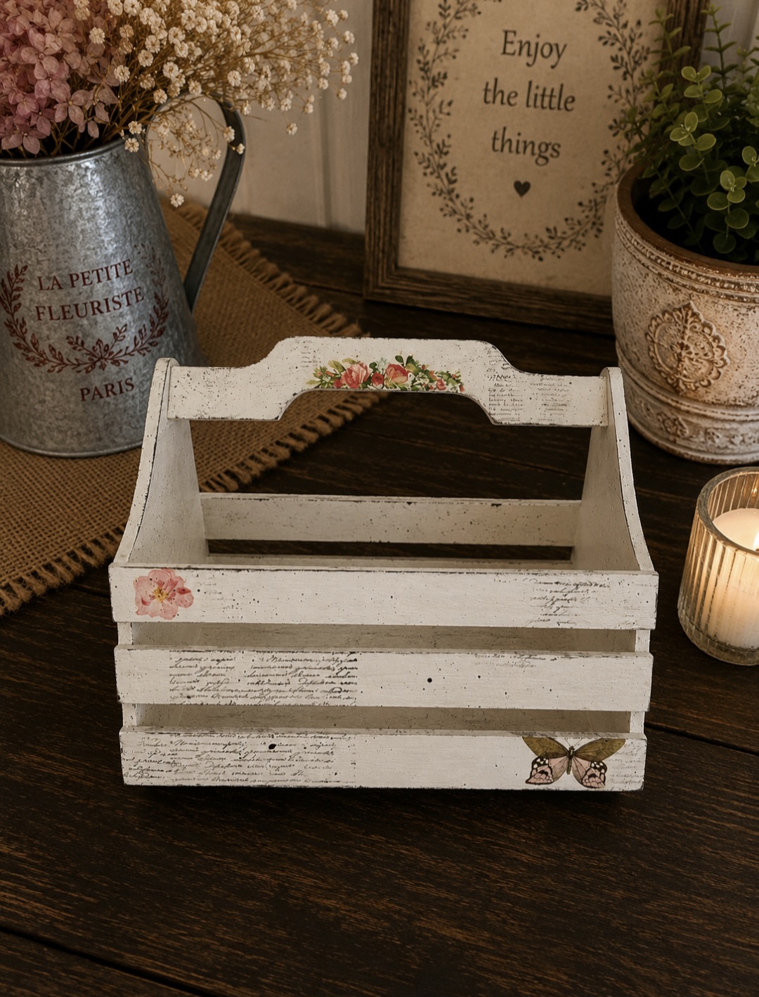 Floral Wooden Storage Caddy (photo 6 of 7)