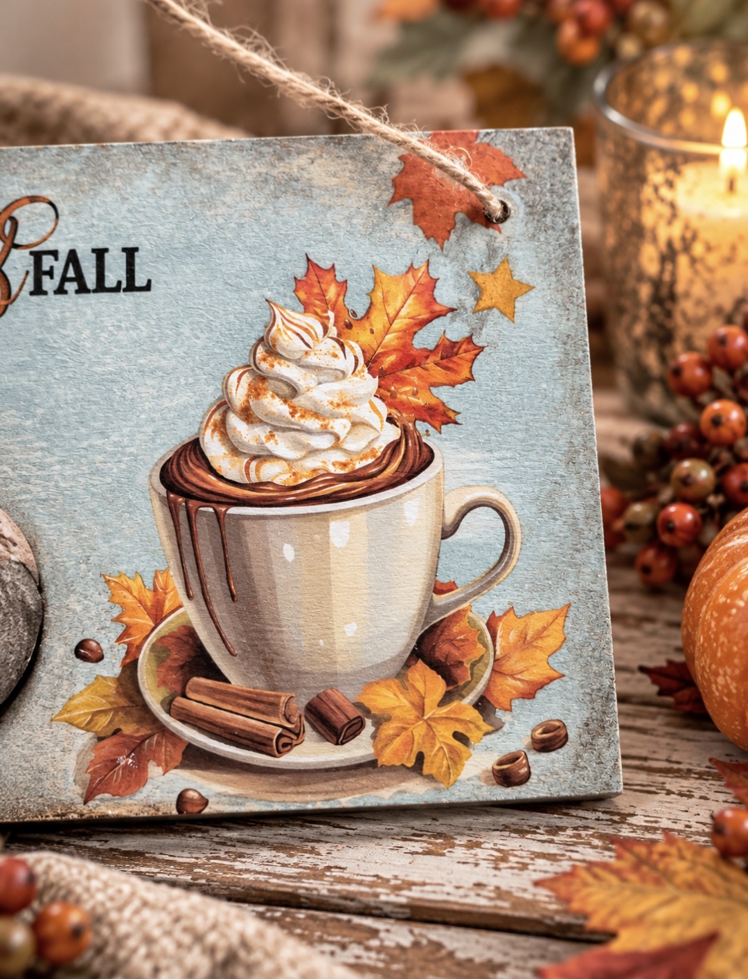Handmade Small Autumnal Plaque (photo 2 of 3)