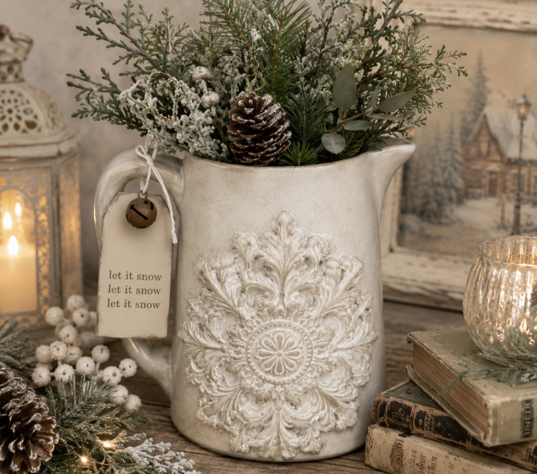 Vintage Christmas Embossed Jug (photo 3 of 3)
