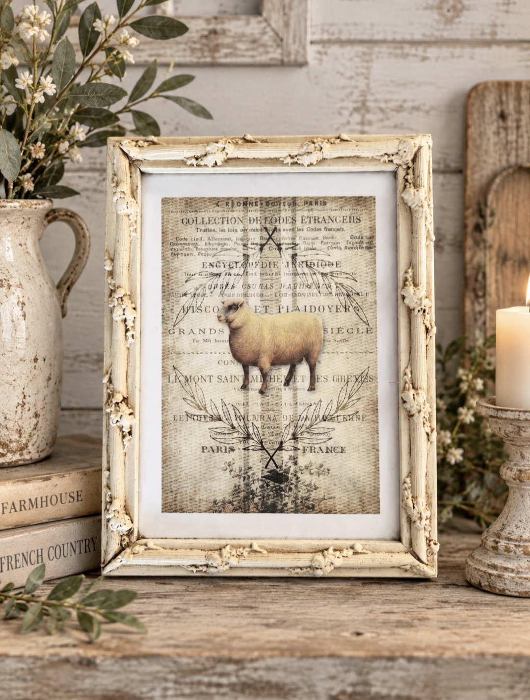 Country Sheep Framed Picture (photo 1 of 3)