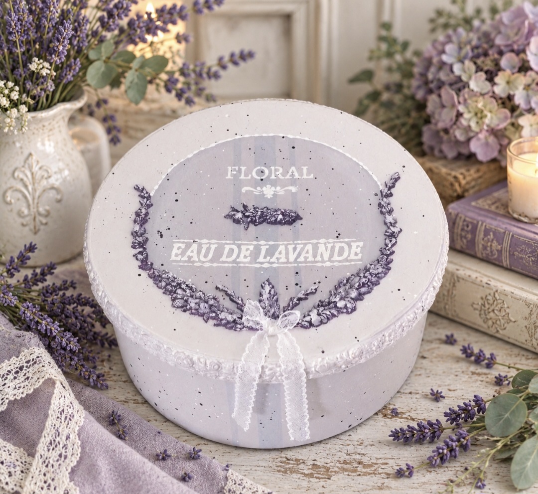 Lavender Round Storage Box  (photo 3 of 3)