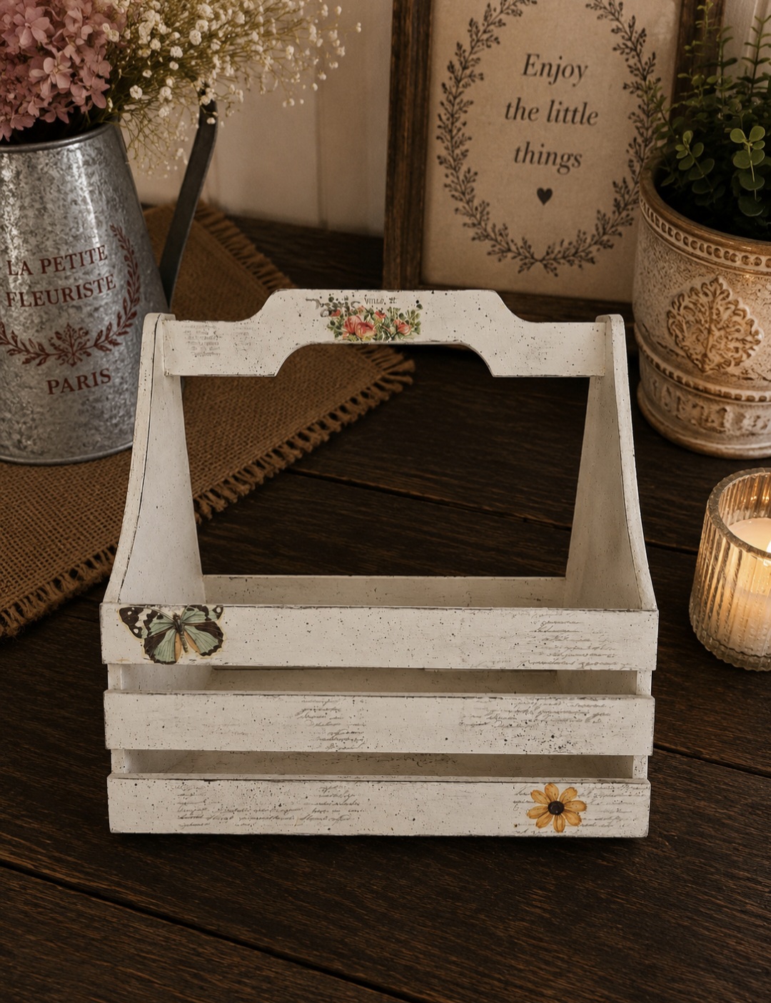 Floral Wooden Storage Caddy (photo 7 of 7)