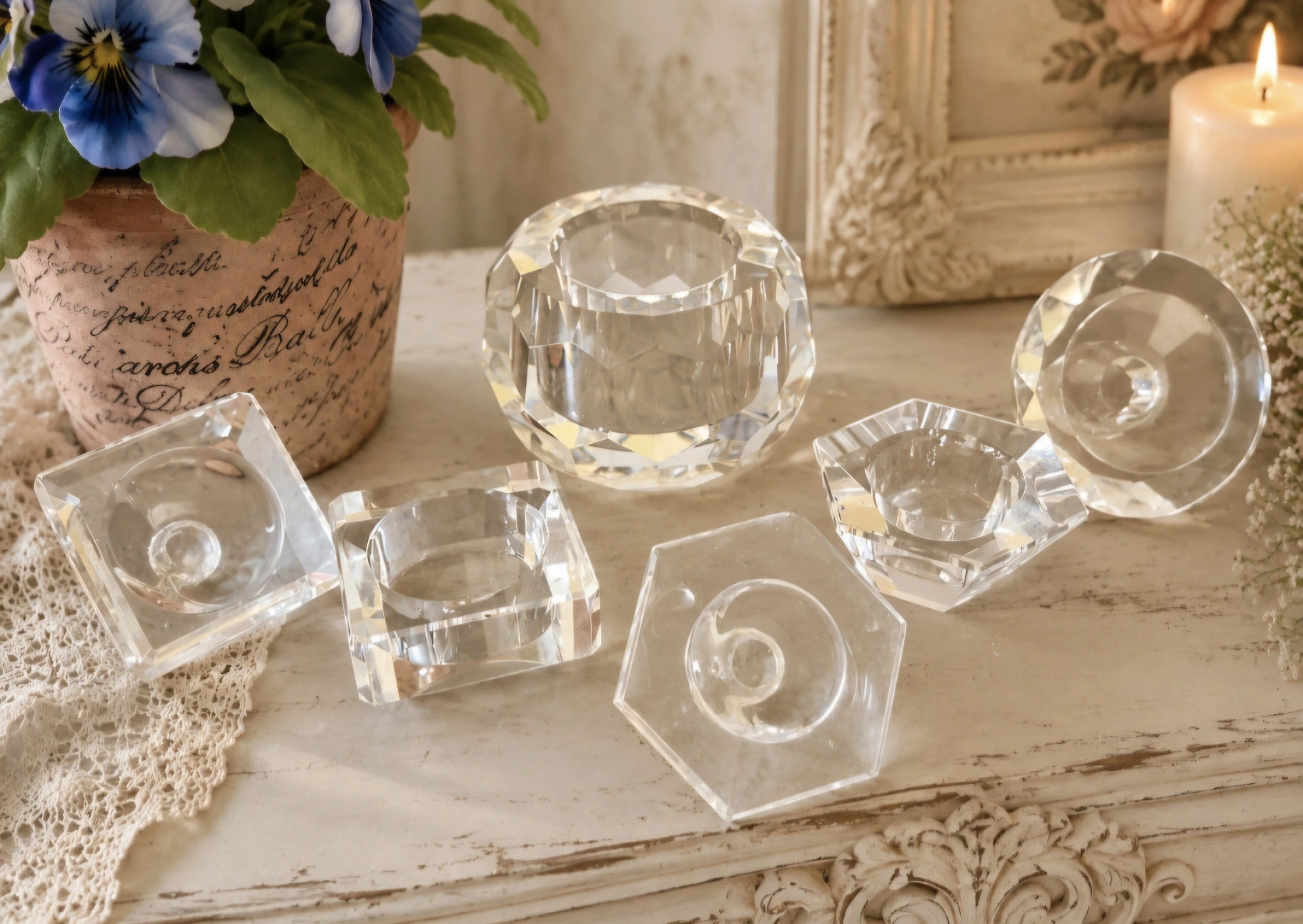 A Trio Of Crystal Very Small Trinket Dishes  (photo 2 of 3)