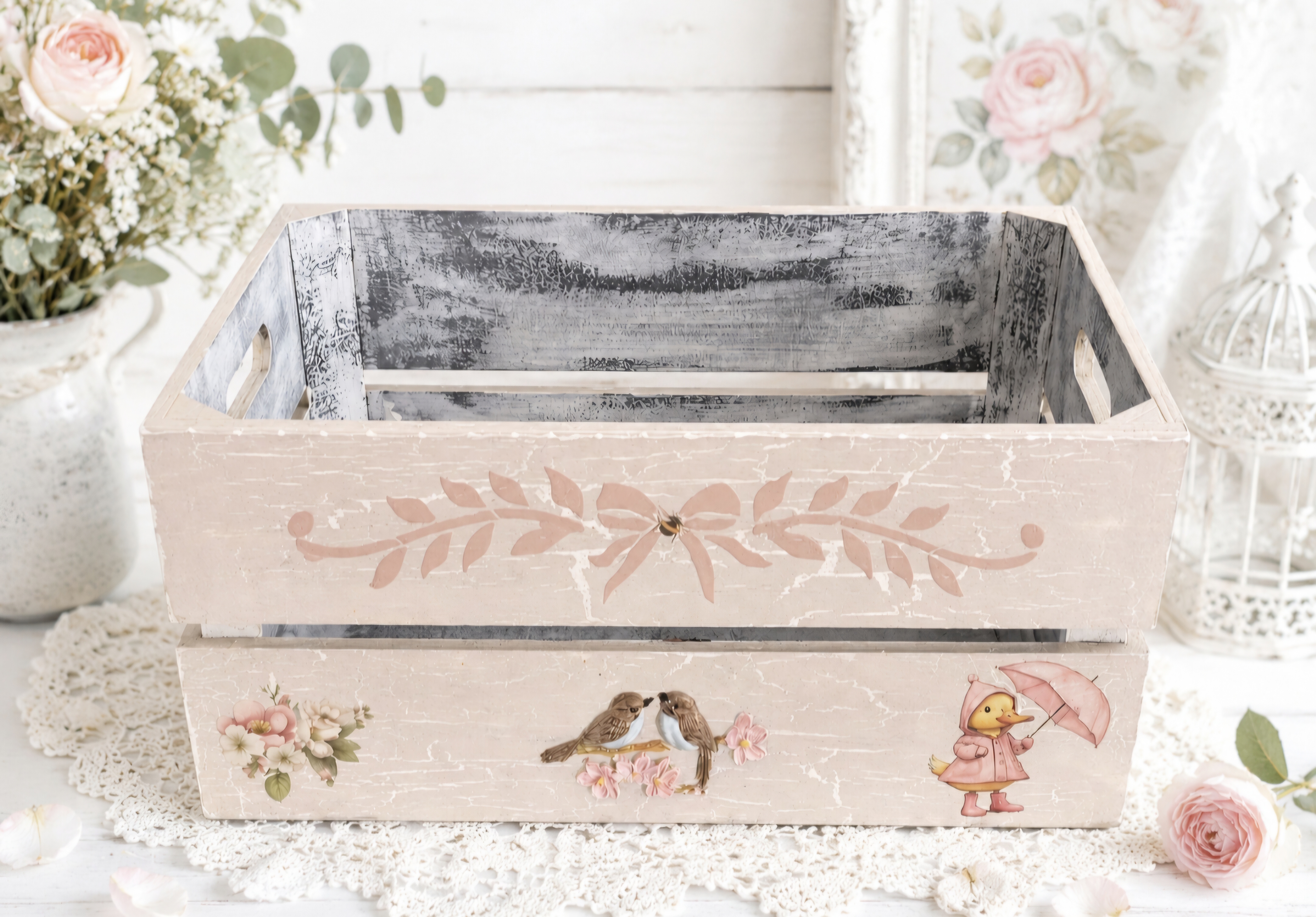Handcrafted Shabby Chic Wooden Crate (photo 1 of 6)
