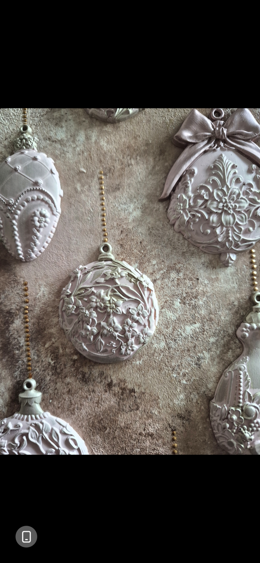 Handmade Vintage Blush Christmas Ornament Display Board (photo 3 of 3)
