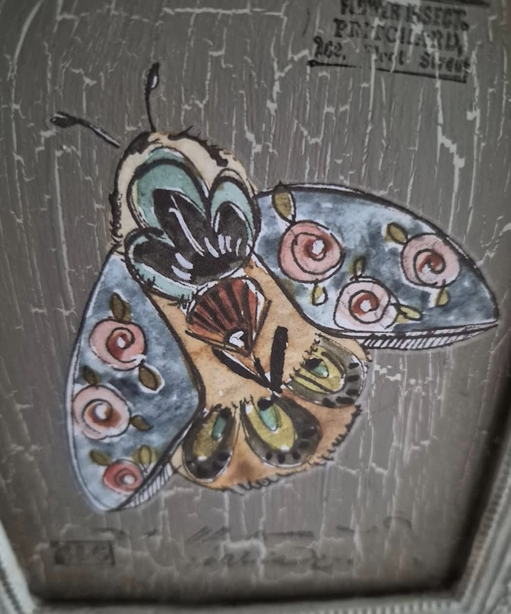 Ornate Frame With Whimsical Moth (photo 2 of 2)