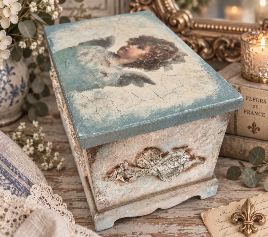 French Inspired Angel Keepsake Box (photo 4 of 8)