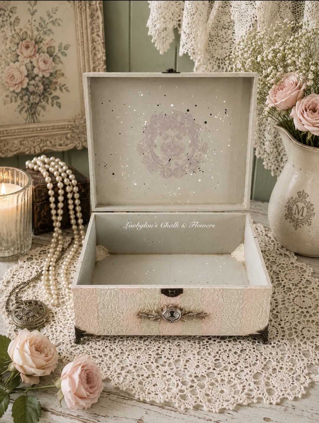 Hand Decorated Vintage Inspired Keepsake Box (photo 4 of 4)