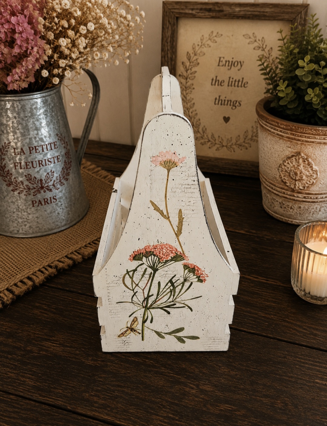 Floral Wooden Storage Caddy (photo 5 of 7)