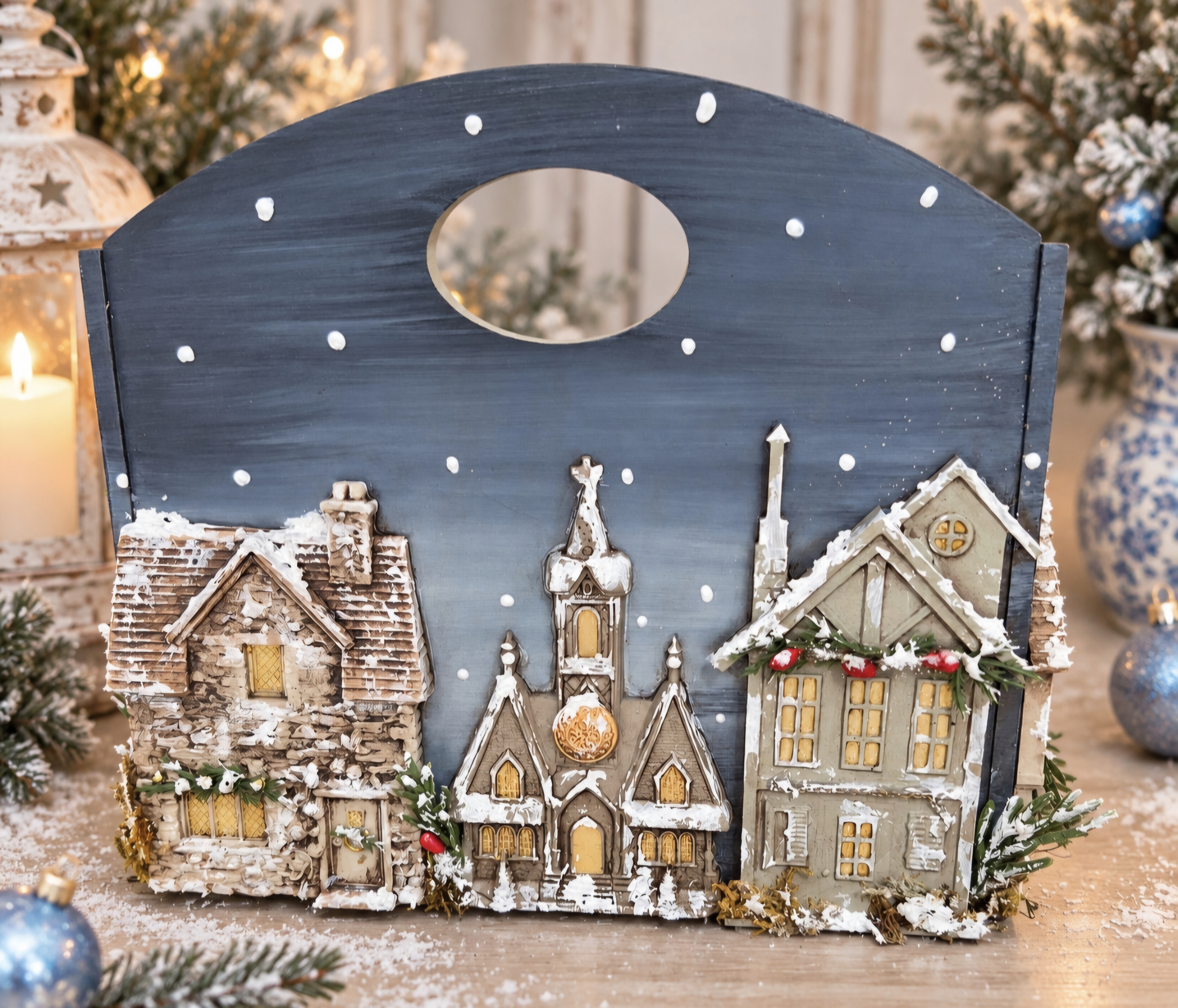 Handcrafted Snowy Christmas Caddy (photo 4 of 6)