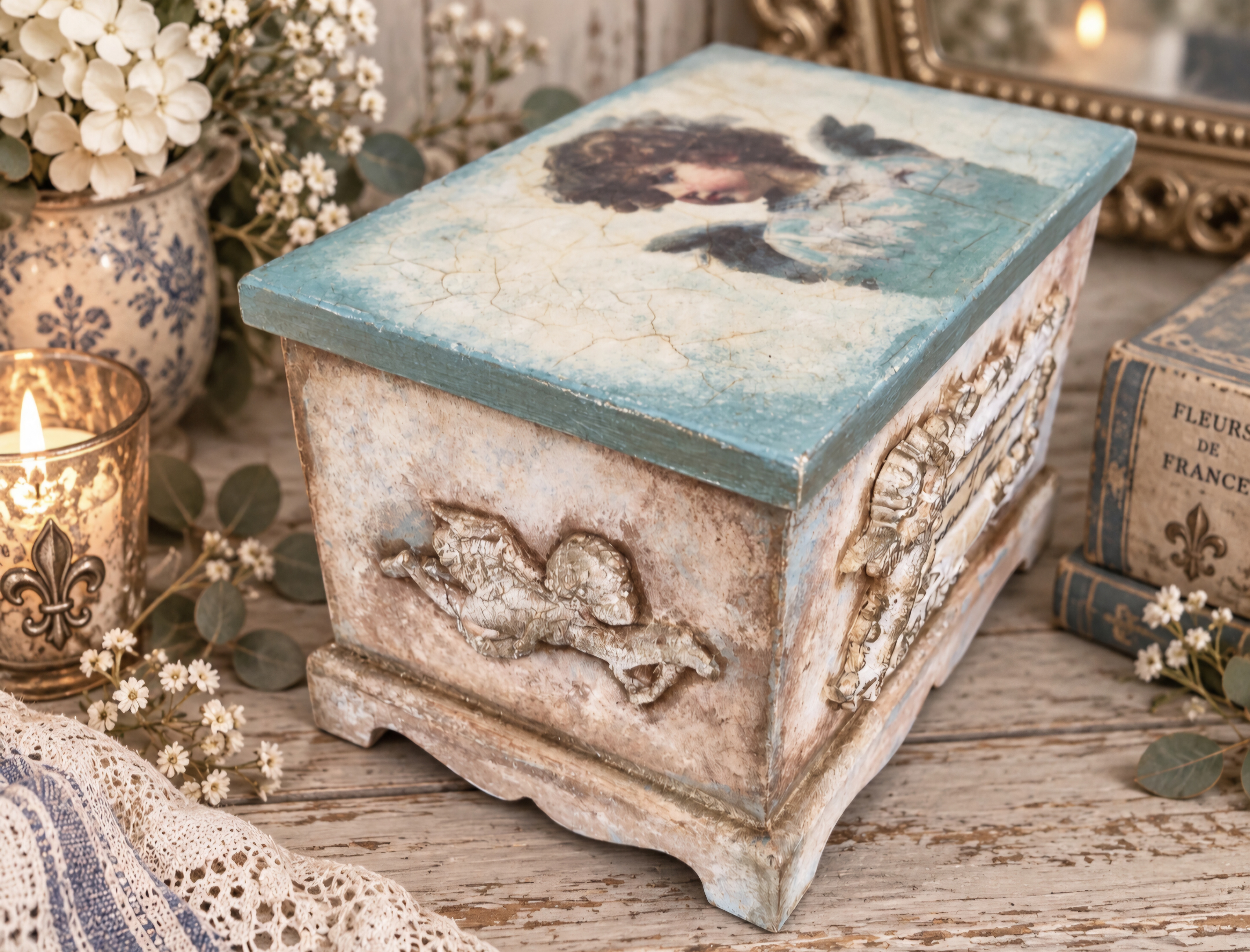 French Inspired Angel Keepsake Box (photo 6 of 8)