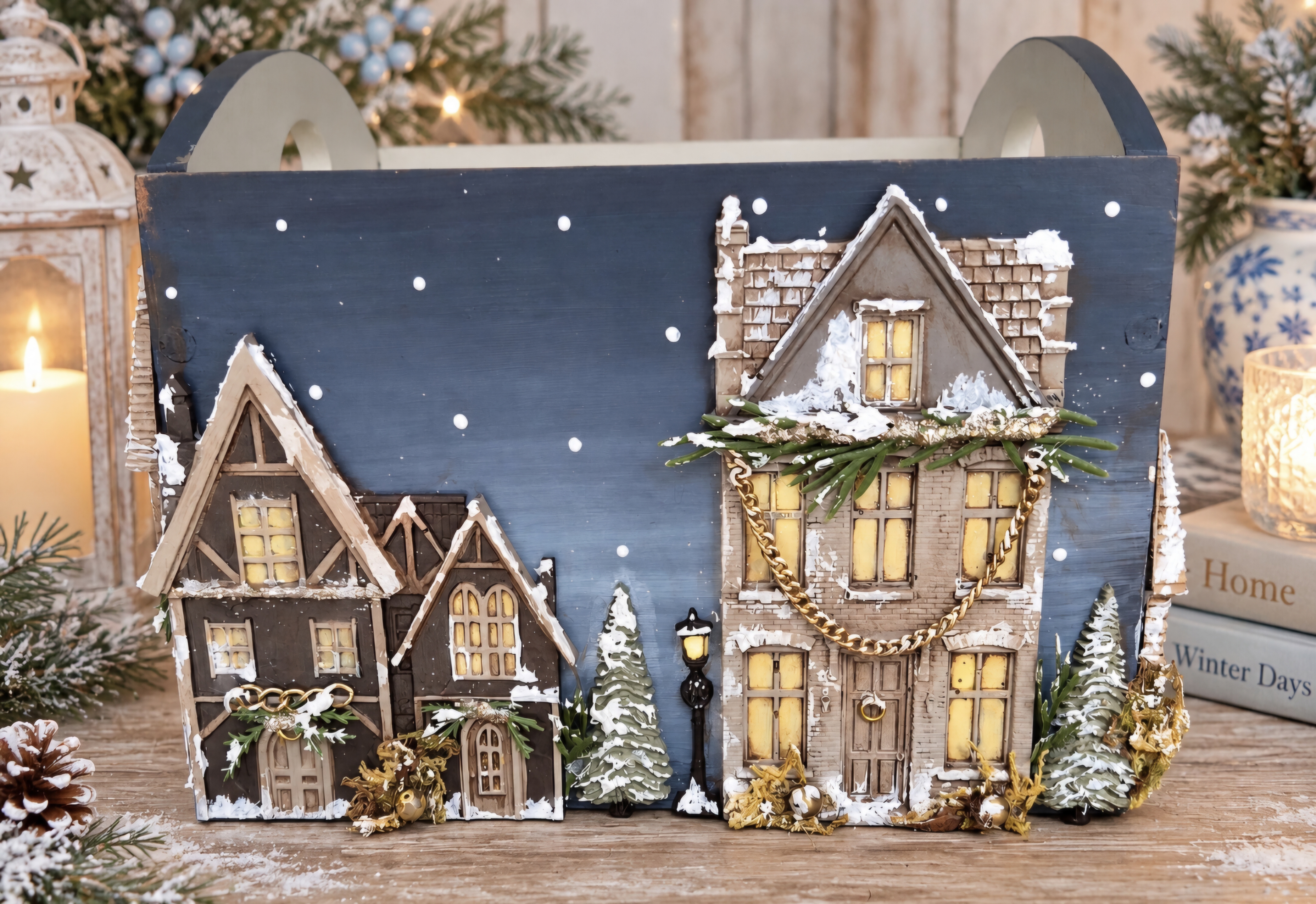 Handcrafted Snowy Christmas Caddy (photo 3 of 6)
