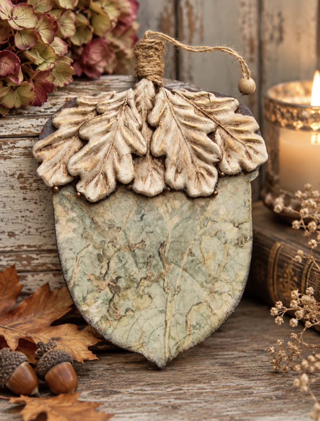 Handmade Flat Acorn Decoration