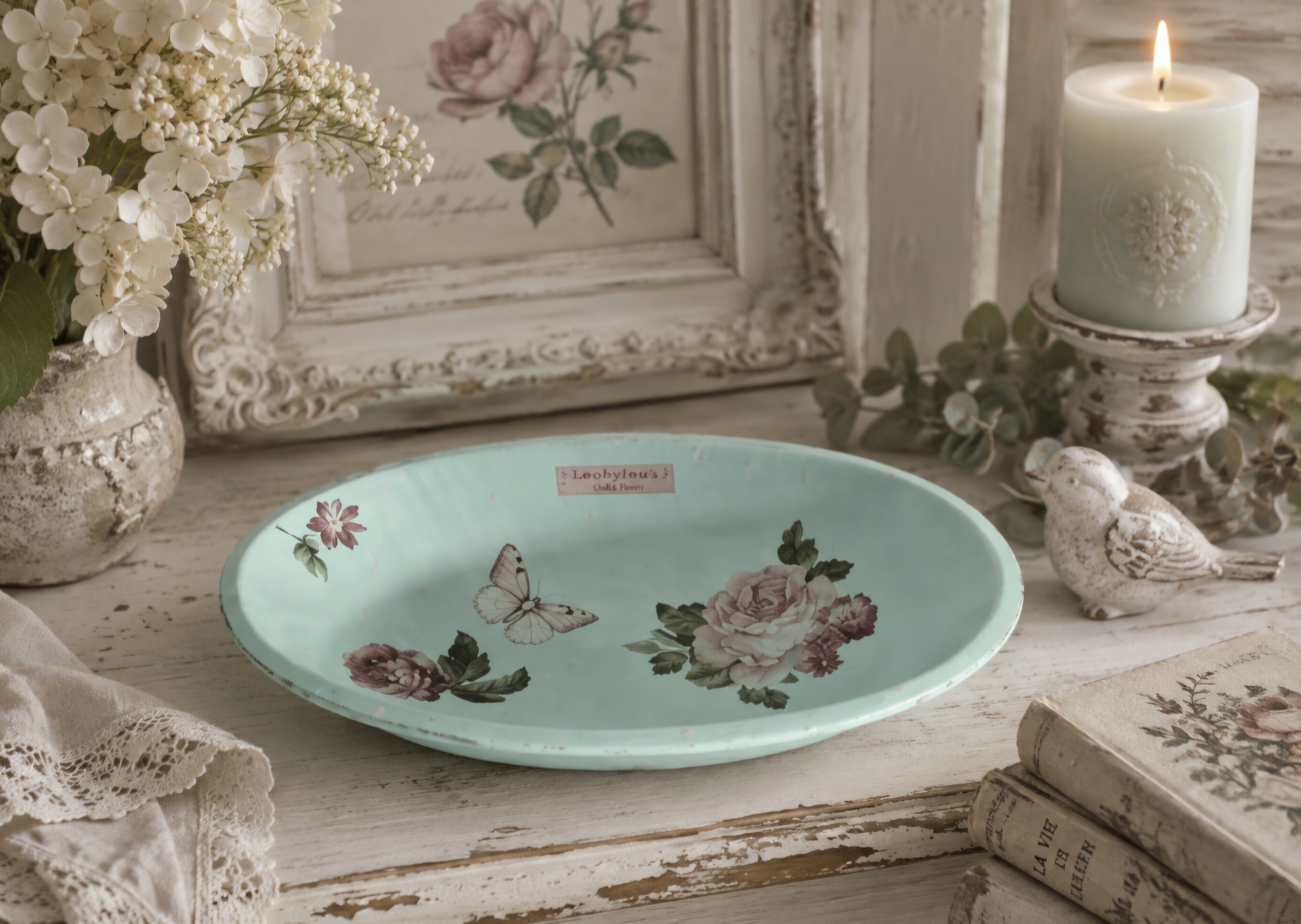 Shabby Chic Wooden Trinket Dish No.1 (photo 1 of 2)