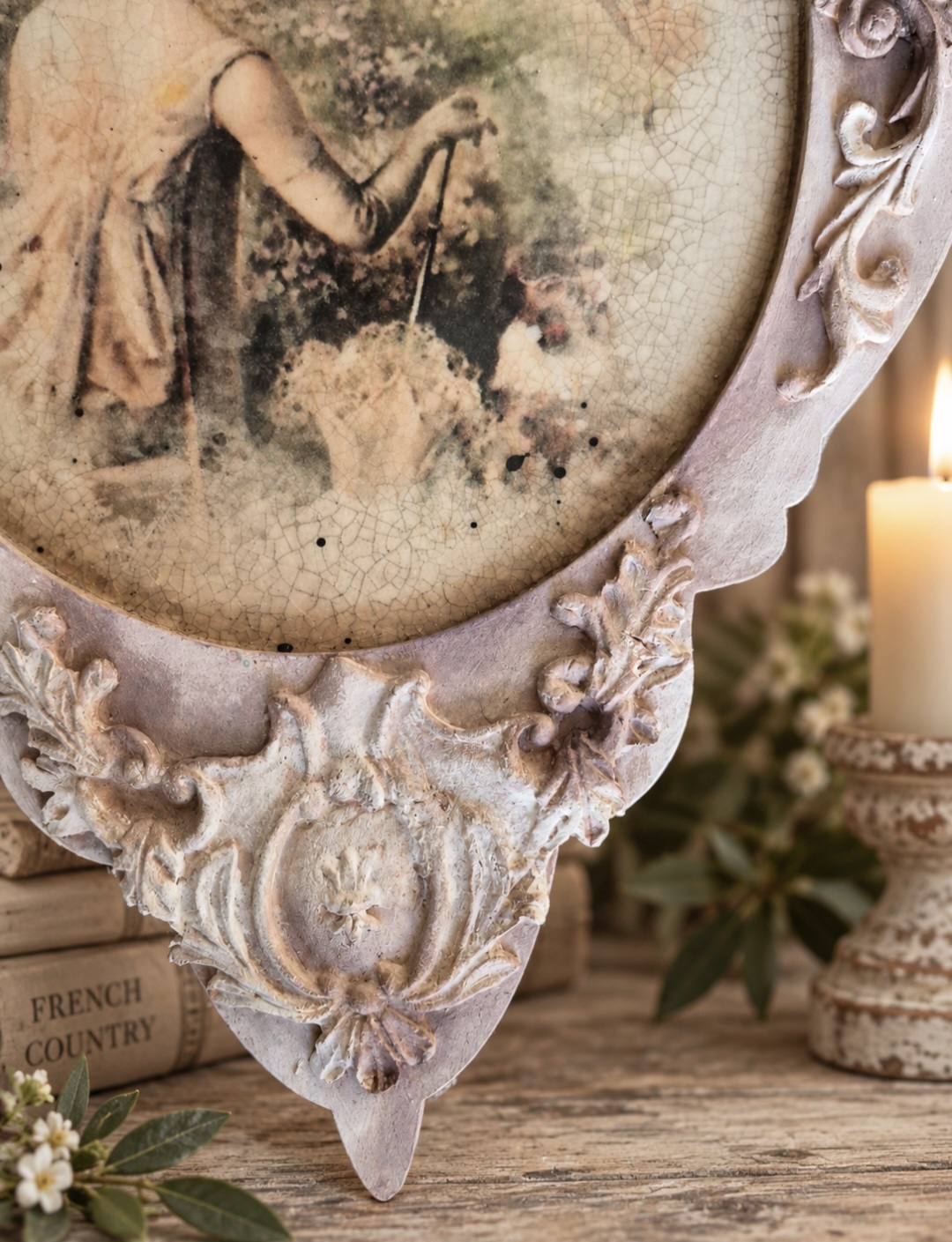 French Country Lady Ornate Hanging Plaque (photo 2 of 4)
