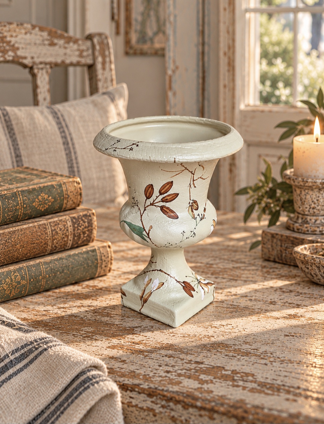 Small Hand-finished Botanical Urn (photo 1 of 3)