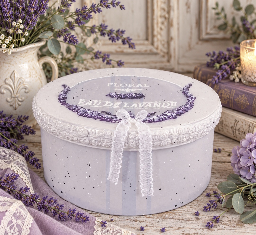 Lavender Round Storage Box  (photo 1 of 3)