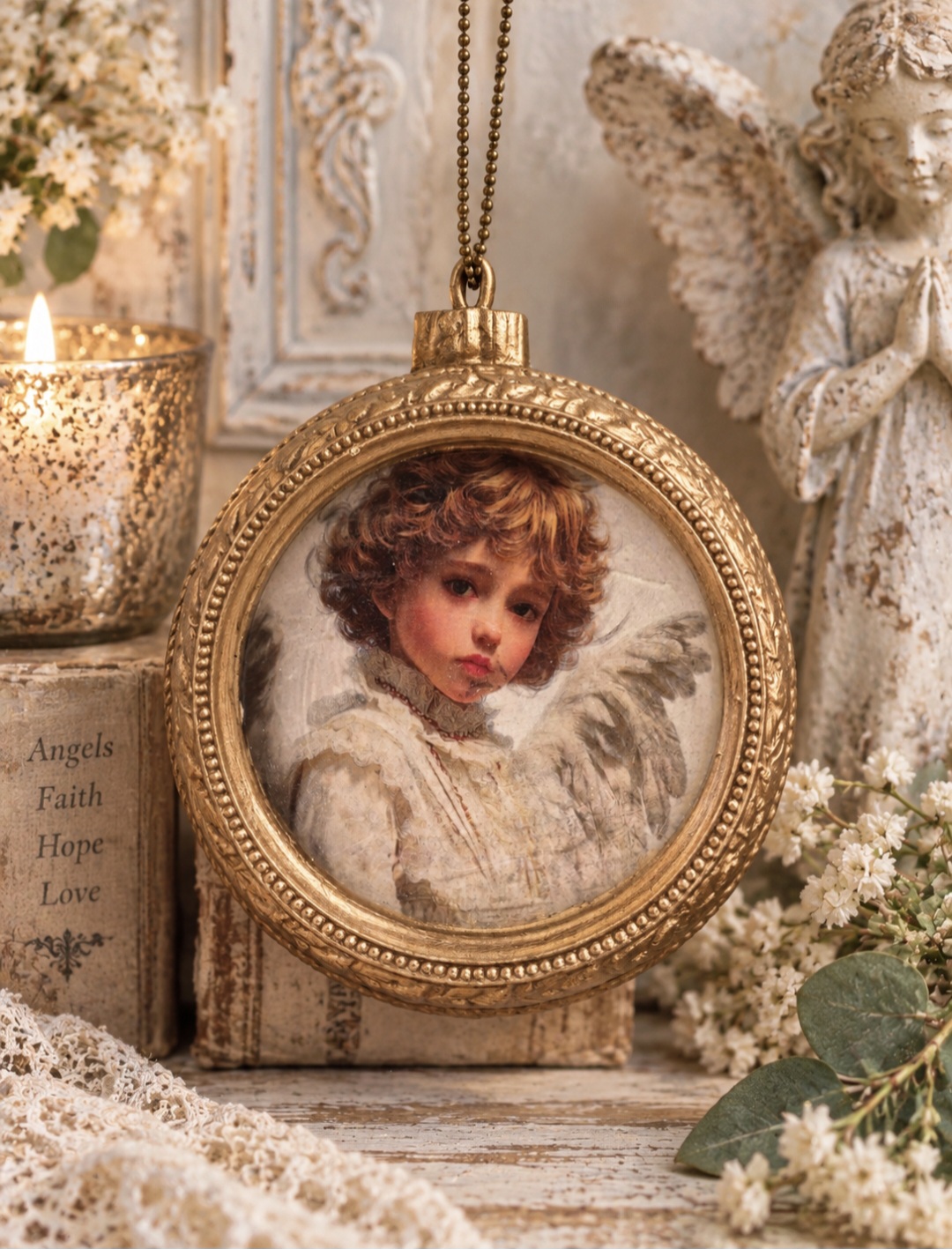 Hanging Resin Frame With Angel