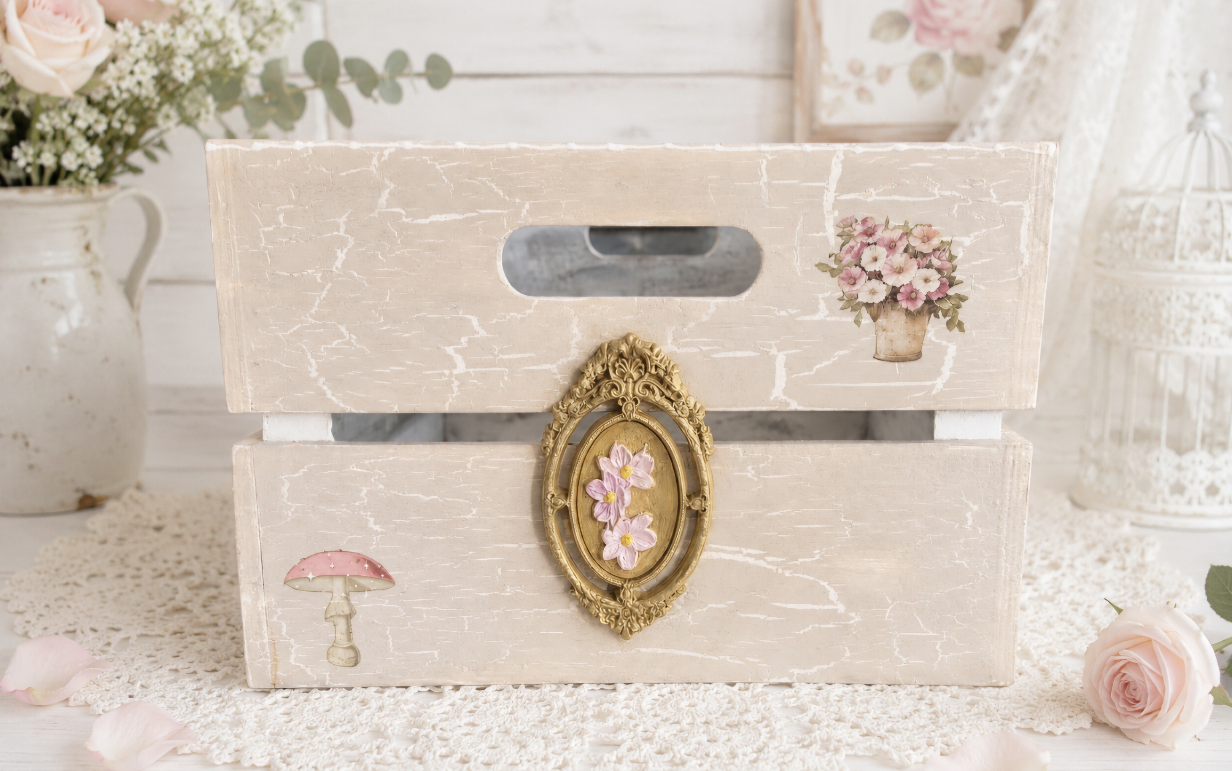 Handcrafted Shabby Chic Wooden Crate (photo 2 of 6)