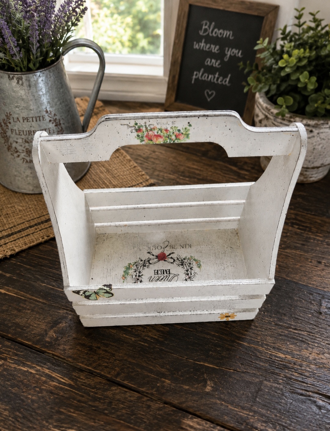 Floral Wooden Storage Caddy (photo 3 of 7)