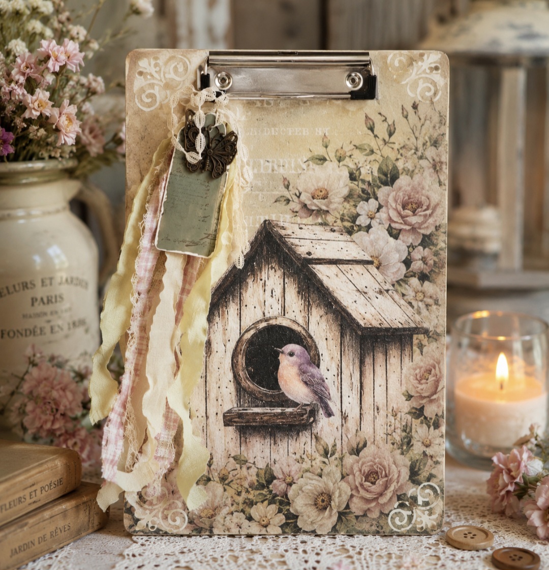 Shabby Chic Birdhouse Clipboard  (photo 1 of 4)