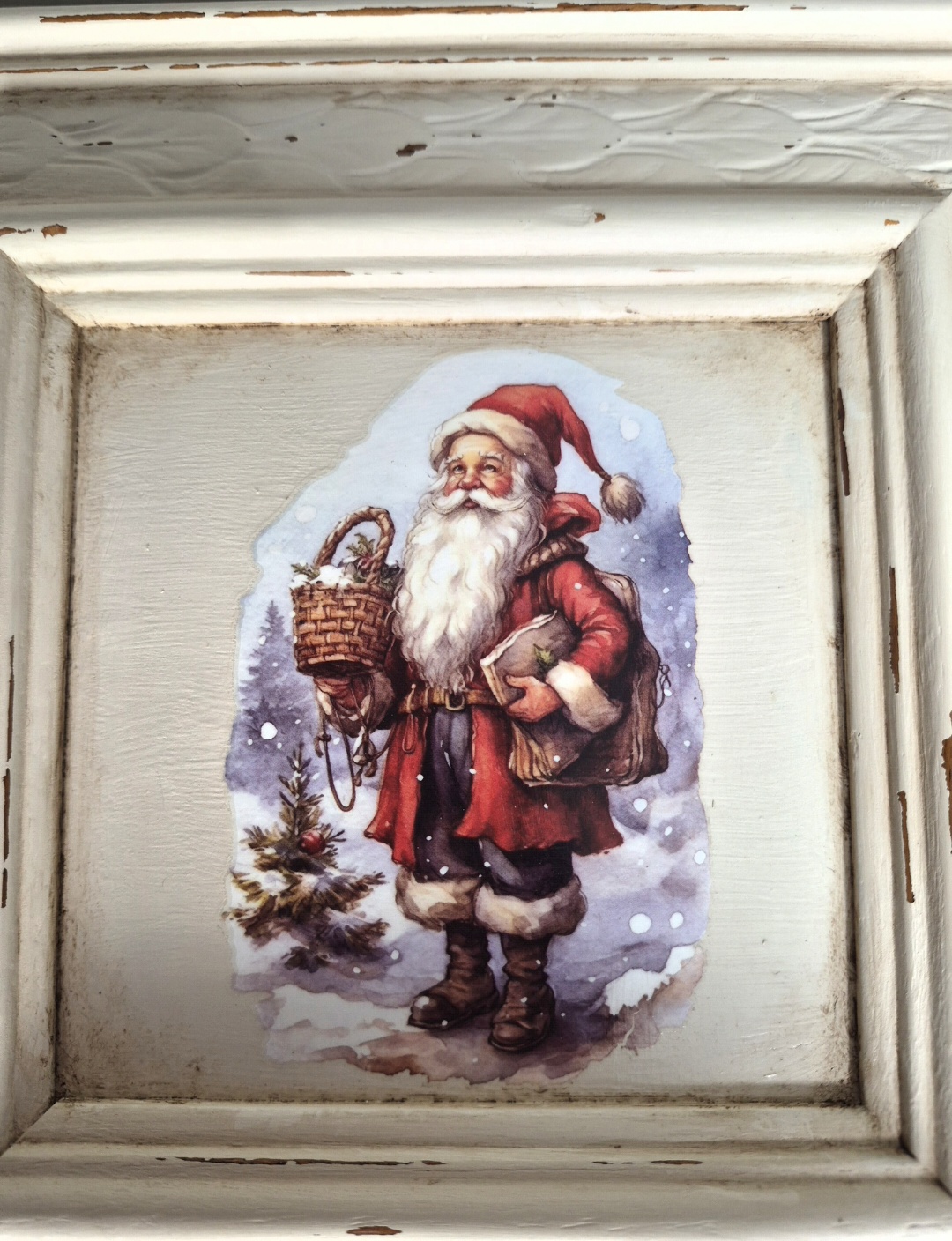 Vintage Santa-Hand Painted Frame  (photo 3 of 5)