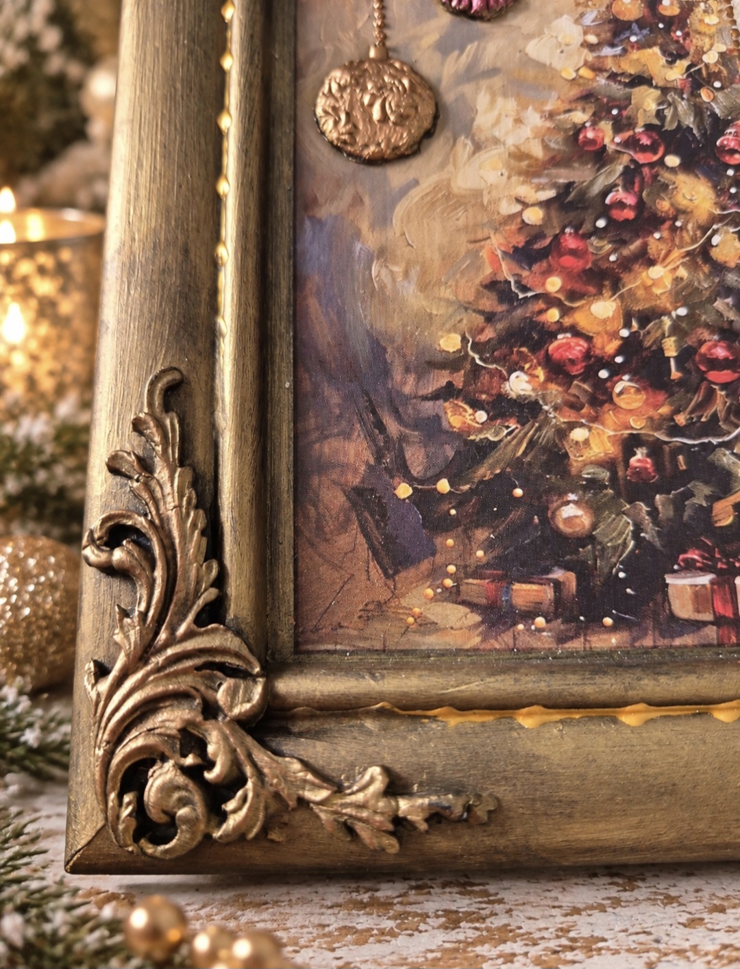 Vintage Style Stockings & Bauble Framed Art (photo 2 of 5)
